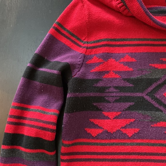 CHAPS XL Womens Sweater. Red with Southwestern Design. - Picture 6 of 11